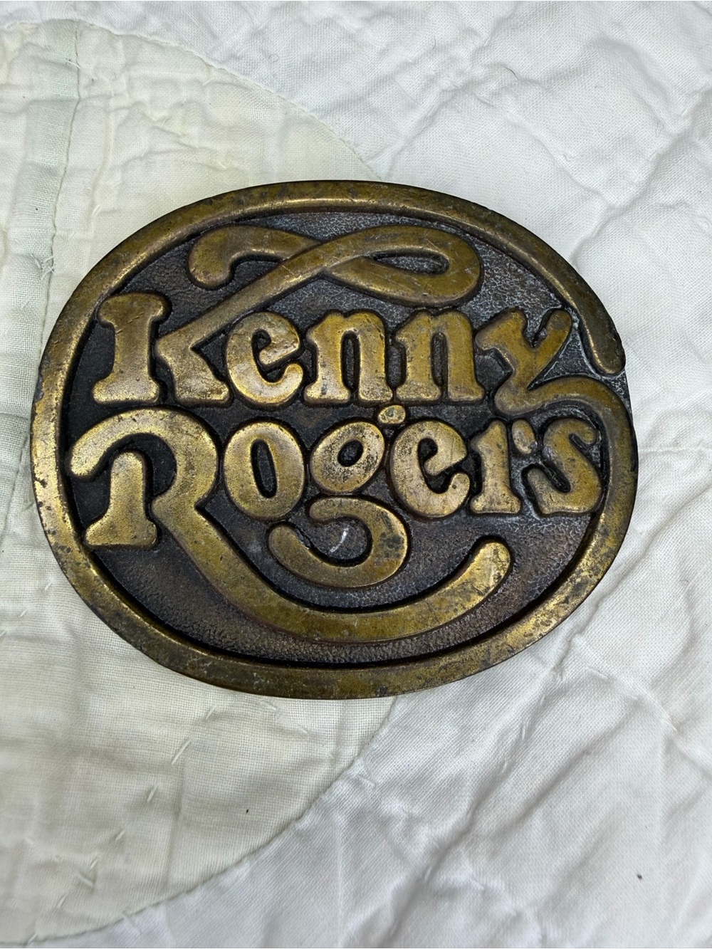 VTG 70s Image Factory Production Kenny Rogers Belt Buckle Country Western